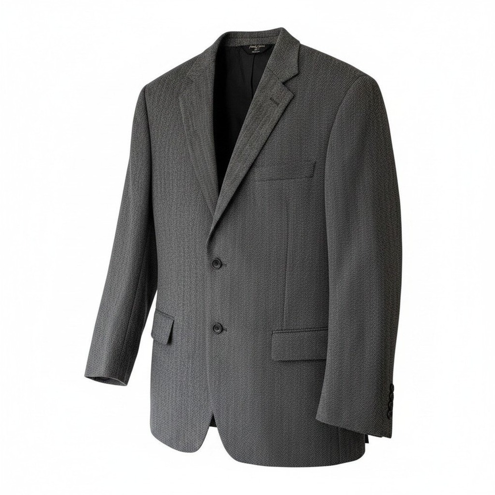 Joseph & Feiss Gold Jacket Blazer Lambswool Mens 42R Gray‎ Black Herringbone